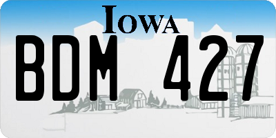 IA license plate BDM427