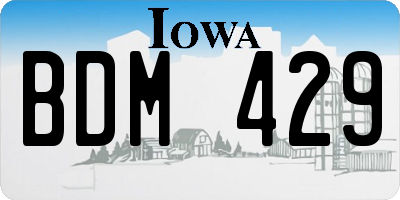 IA license plate BDM429