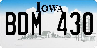 IA license plate BDM430