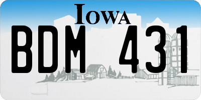 IA license plate BDM431