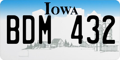 IA license plate BDM432