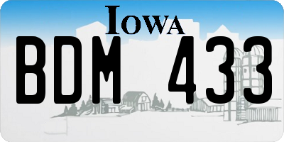 IA license plate BDM433