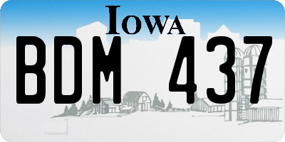 IA license plate BDM437