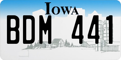 IA license plate BDM441