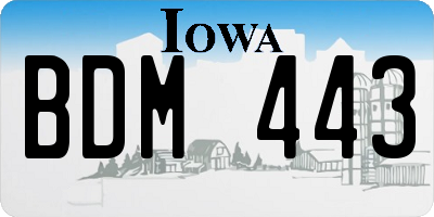IA license plate BDM443