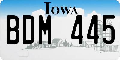 IA license plate BDM445