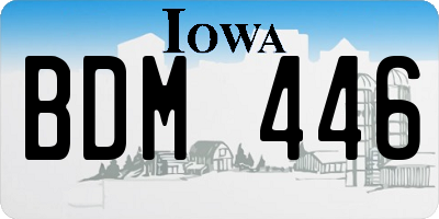 IA license plate BDM446