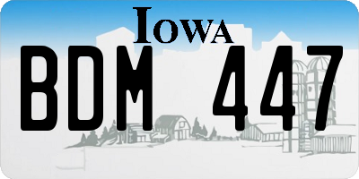 IA license plate BDM447