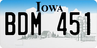 IA license plate BDM451