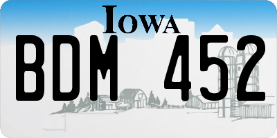 IA license plate BDM452