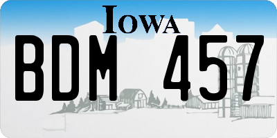 IA license plate BDM457