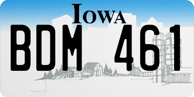 IA license plate BDM461