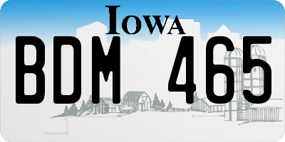 IA license plate BDM465