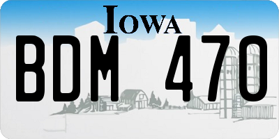IA license plate BDM470