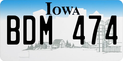 IA license plate BDM474