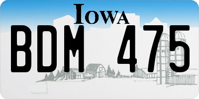 IA license plate BDM475