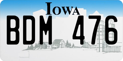 IA license plate BDM476