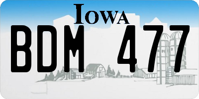 IA license plate BDM477