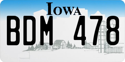IA license plate BDM478