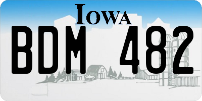IA license plate BDM482