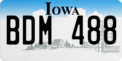 IA license plate BDM488