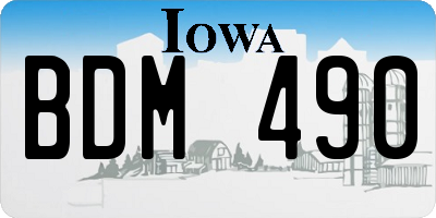 IA license plate BDM490