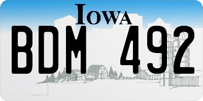 IA license plate BDM492