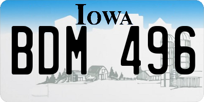 IA license plate BDM496