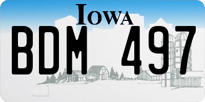 IA license plate BDM497