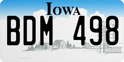 IA license plate BDM498