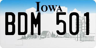 IA license plate BDM501