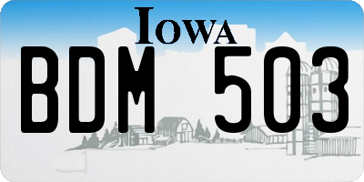IA license plate BDM503