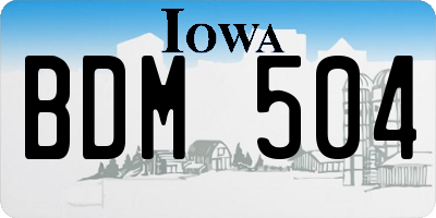 IA license plate BDM504
