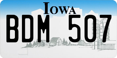 IA license plate BDM507