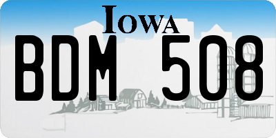 IA license plate BDM508