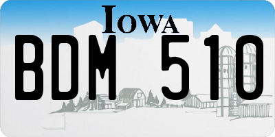 IA license plate BDM510