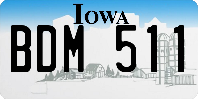 IA license plate BDM511