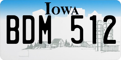 IA license plate BDM512