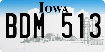 IA license plate BDM513