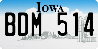 IA license plate BDM514