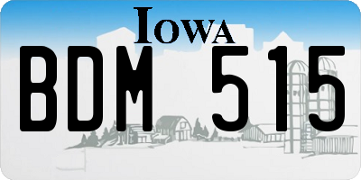 IA license plate BDM515