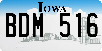 IA license plate BDM516