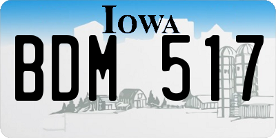 IA license plate BDM517