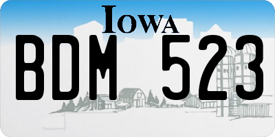 IA license plate BDM523