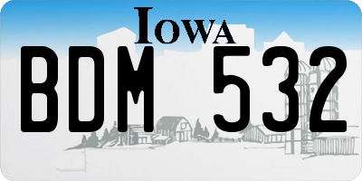 IA license plate BDM532