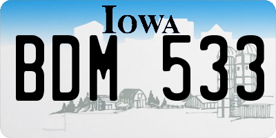 IA license plate BDM533