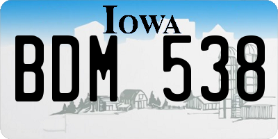IA license plate BDM538