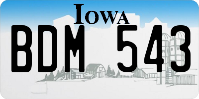 IA license plate BDM543