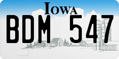 IA license plate BDM547