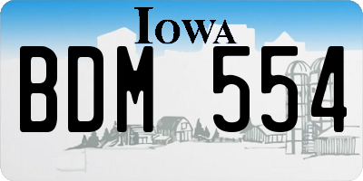 IA license plate BDM554